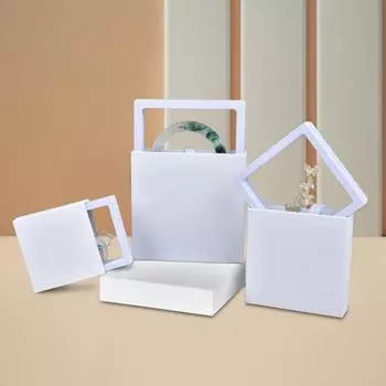 3-в-1 Дисплейная коробка Подвесная упаковочная коробка Коробка для ювелирных изделий Кольцо Браслет Маленькая подарочная коробка для товаров three-in-one белый