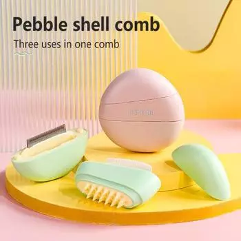 3-в-1 дизайнерская щетка для удаления волос для собак, компактная портативная массажная щетка для кошек, уход за домашними животными светло-зеленый