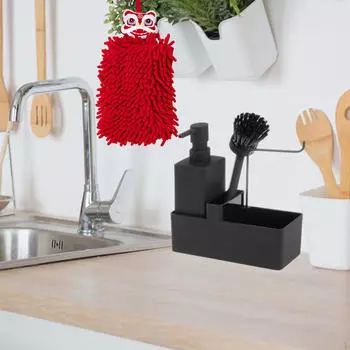 3 в 1 дозатор для мытья посуды с щеткой портативный многоразовый жидкий кухонный инвентарь