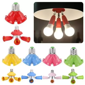 3 в 1 E27 к E27 цоколь лампы разветвитель светодиодный адаптер для лампочки держатель лампы AC 85-285 В пластиковые вращающиеся цоколи для ламп CHINA