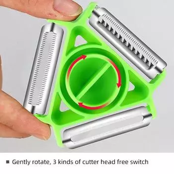 3 в 1 измельчитель из нержавеющей стали, портативный ручной овощерезка, многофункциональный скребок, кухонный инструмент светло-зеленый