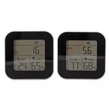 3 в 1 измеритель температуры и влажности, высокоточный монитор качества воздуха со шнурком для дома, автомобиля, кухни CO Detector