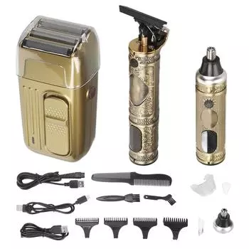 3 в 1 Электрический триммер для волос с ЖК-дисплеем, перезаряжаемая профессиональная машинка для стрижки бороды и носа