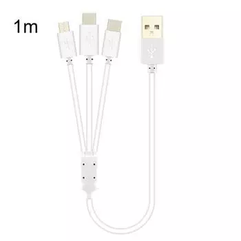 3 в 1 кабель для быстрой зарядки универсальный Micro USB Type-C шнур передачи данных для iPhone для телефонов Android планшетов белый