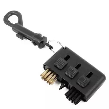 3-в-1 клюшка для гольфа с канавками, клиновая щетка для чистки шаров, портативные шипы, карманный комплект, инструменты, обучающие приспособления для гольфа, аксессуары чёрный