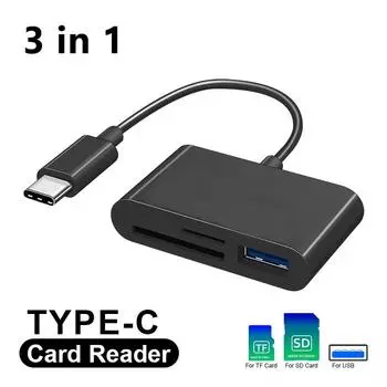 3 в 1 концентратор USB SD TF устройство чтения карт памяти Type C концентратор USB C адаптер OTG адаптер Compact Flash для Macbook Huawei Samsung Xiaomi белый