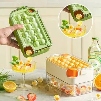 3 в 1 круглый лоток для льда с контейнером Формы для льда для морозильника Кухонные гаджеты Портативный аппарат для приготовления ледяных шариков для виски Коктейль Кофе фиолетовый