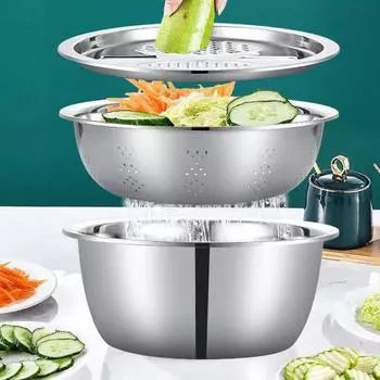 3 в 1 Кухонные ручные терки, гаджеты, многофункциональная емкость из нержавеющей стали для имбиря