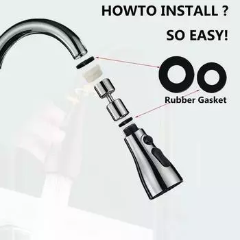 3 в 1 кухонный выдвижной смеситель-распылитель, насадка из АБС-пластика, прочная, экономящая воду, распылительная головка для душа, сменный кран для раковины в ванной комнате, новый чёрный