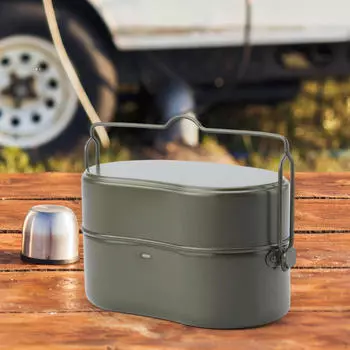 3 в 1 Ланч-бокс Bento Портативный чехол для хранения еды для завтрака Контейнер для кемпинга зелёный