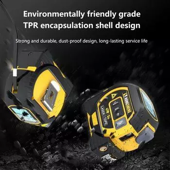 3 в 1 лазерный дальномер рулетка линейка 40M/60M лазерный дальномер ЖК-дисплей с подсветкой для измерения зданий 40m жёлтый