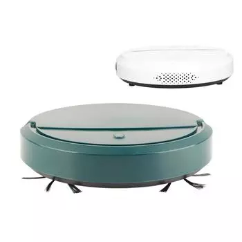 3 в 1 Мини Умная Подметальная Машина 90 мин Рабочее Время Автоматический Маленький Таймер Пылесос USB Зарядка Для Домашнего Использования белый