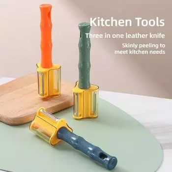 3 в 1 многофункциональная овощечистка и резак для картофеля, моркови, овощечистка, слайсер, инструмент для фруктов и овощей, кухонный гаджет зелёный