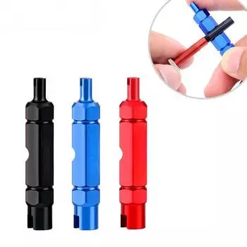 3-в-1 многофункциональный инструмент для снятия сердечника клапана велосипеда гаечный ключ для велосипедного удлинителя клапана Schrader и Presta чёрный