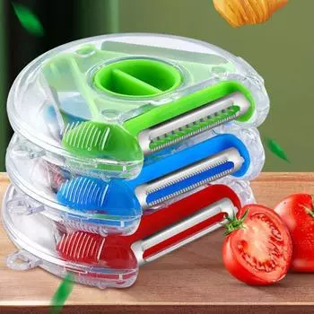 3 в 1 многофункциональный вращающийся нож для чистки фруктов фруктовый нож терка бытовая картофелечистка артефакт кухонный инструмент красный