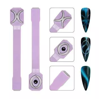 3-в-1 мощный магнитный инструмент для ногтей «кошачий глаз» для маникюра, создания потрясающих эффектов нейл-арта, быстро и эффективно фиолетовый