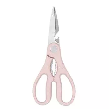 3 в 1 мульти-ножницы для путешествий, инструмент для барбекю, бытовые ножницы из нержавеющей стали для мяса, кухонные ножницы с щелкунчиком, открывалка для пивных бутылок розовый