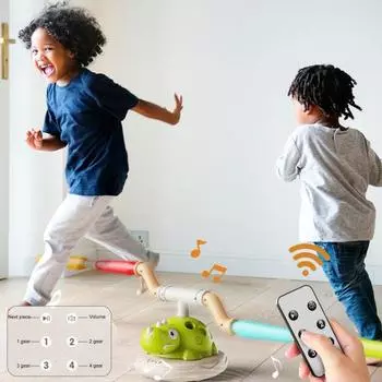 3 в 1 музыкальная игрушка-прыгун, игра с метанием колец, топающая ракетница для детей, спортивная игрушка для занятий спортом в помещении и на открытом воздухе с дистанционным управлением для девочек и мальчиков в возрасте от 4 до 8 лет