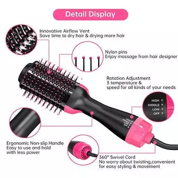 3 в 1 Одношаговый фен и средство для придания объема Выпрямитель для волос Расческа с горячим воздухом Щипцы для завивки волос Красота и здоровье волос Укладка UK Plug