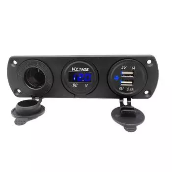 3 в 1 панель 3.1A двойной USB автомобильное зарядное устройство светодиодный вольтметр адаптер питания DIY комплект для автомобиля морской мотоцикл RV красный