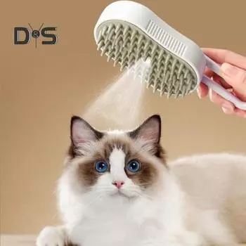 3 в 1 паровая щетка для домашних животных USB-зарядка щетка для груминга самоочищающийся спрей расческа для кошек распутывающая шерсть домашних животных массажная щетка кофейный