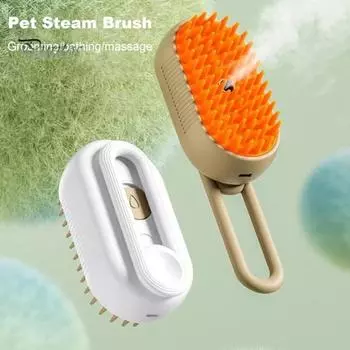 3 в 1 паровая щетка для домашних животных USB-зарядка щетка для груминга самоочищающийся спрей расческа для кошек распутывающая шерсть домашних животных массажная щетка кофейный