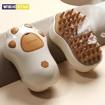 3 в 1 паровая щетка для домашних животных, паровая щетка для кошек, электрическая щетка-спрей для кошачьей шерсти, расческа, массажный инструмент для ухода за домашними животными, принадлежности для ухода за распущенной шерстью розовый