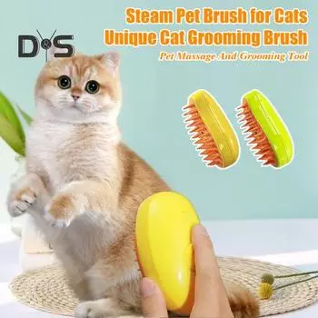 3 в 1 паровая щетка для кошек, перезаряжаемая паровая щетка для домашних животных, средство для ухода за кошками с паровым удалением шерсти домашних животных, массажная расческа зелёный