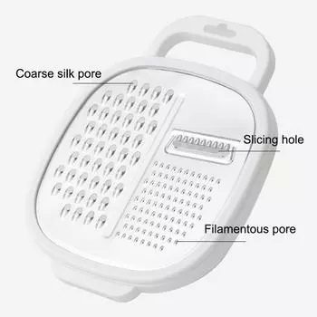 3-в-1 пластиковая ручная овощерезка, измельчитель сыра, моркови, терка для картофеля, резак для картофеля фри, кухонные аксессуары для фруктов белый