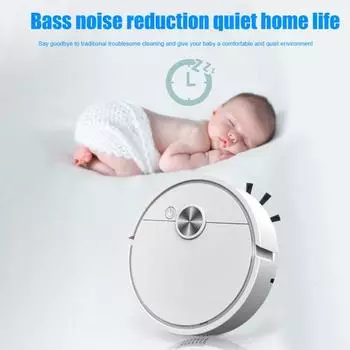 3-в-1 подметающий робот-пылесос Мощный всасывающий эффективный ультратонкий мини-робот-уборщик Автоматический пылесос чёрный