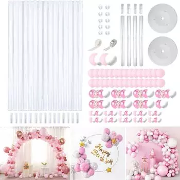 3 в 1 Подставка для воздушных шаров Арка для воздушных шаров Круг для воздушных шаров с набором воздушных шаров День рождения Свадьба Вечеринка Подставка для воздушных шаров Арка Украшение (Набор 3в1)