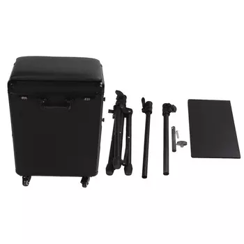 3 в 1 подвижный чехол для макияжа, большая емкость, алюминиевый сплав, регулируемая ручка, косметический ящик для инструментов