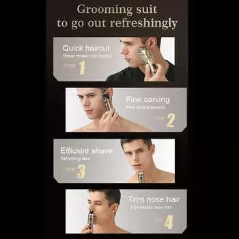 3 в 1 полностью металлические машинки для стрижки волос с масляной головкой, электрический триммер для волос с цифровым дисплеем, толкатель для скульптуры серебряный