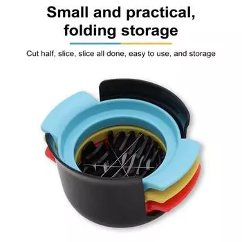 3-в-1 яйцерезка из нержавеющей стали, многофункциональный инструмент для резки клубники, грибов, сэндвича, салата, сваренных вкрутую яиц, режущий инструмент, кухонные гаджеты чёрный