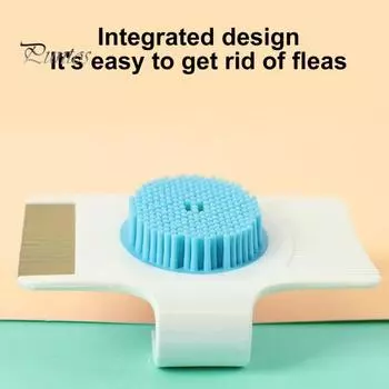 3 в 1 расческа для домашних животных, собак и кошек, инструмент для ухода из нержавеющей стали, массажный инструмент для удаления блох, удобная ручка, эластичная резиновая щетка, товары для домашних животных зелёный