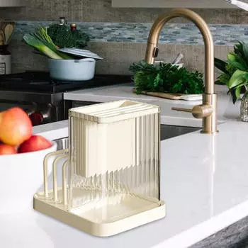 3 в 1 разделочные доски, органайзер для ножей, подставка для крышек кастрюль и держатель для кухонных принадлежностей для измельчения белый