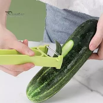 3-в-1 резак для арбуза, нержавеющая сталь, лопатка для фруктовых шариков, вилка, резак для дыни, простая в использовании вилка для арбуза, кухонная утварь для дома синий