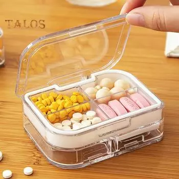 3-в-1 режущий инструмент для таблеток, контейнер для хранения таблеток, влагонепроницаемый, портативный, прозрачный, многофункциональный чехол для переноски таблеток жёлтый