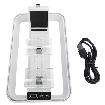 3 в 1 RGB LED контроллер зарядная станция Plug Play Type C двойная зарядная консоль зарядная док-станция