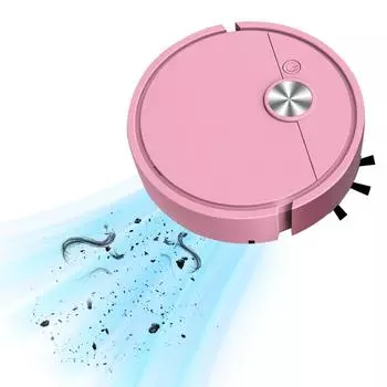 3 в 1 Робот-пылесос, перезаряжаемый пылесос, робот-подметальная машина, компактная машина для уборки шерсти домашних животных, стойкой грязи розовый