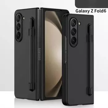 3 в 1 Роскошный матовый деловой чехол-книжка для Samsung Galaxy Z Fold 5 Fold 6 со стилусом SPen Slot Holder Skin Feeling Противоударный защитный чехол For Samsung Z Fold 6&Case with Pen мятный зеленый