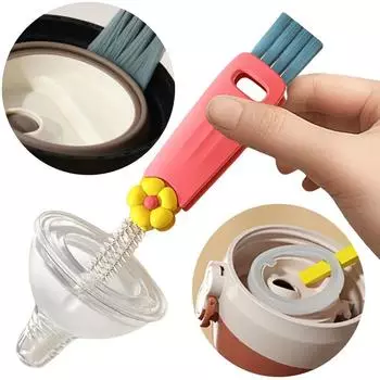 3 в 1 щетка для бутылок, щетка для чашки, многофункциональная изоляционная щетка для чистки бутылок, вращающаяся щетка для крышки чашки, кухонные инструменты для чистки небесно-голубой