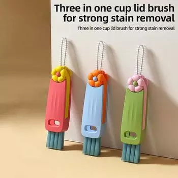 3 в 1 щетка для бутылок, щетка для очистки бокалов, вращающаяся щетка для чашек, изоляционная щетка для чистки бутылок, кухонные инструменты для чистки синий