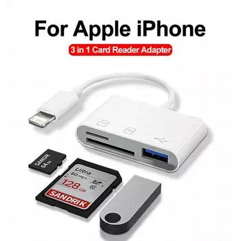 3 в 1 SD TF кард-ридер для Apple iPhone 14 12 13 11 Pro Max XR XS USB C камера конвертер для iPad Android ноутбук OTG адаптер Type C