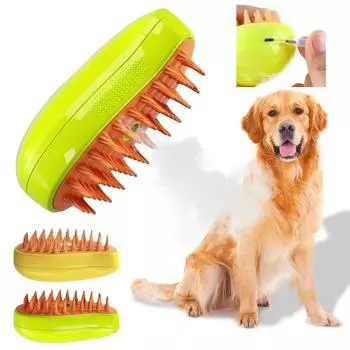 3 в 1 Щетка для чистки кошек с сывороткой для шерсти домашних животных Расческа для удаления спутанной шерсти у кошек и собак 2Pcs зелёный