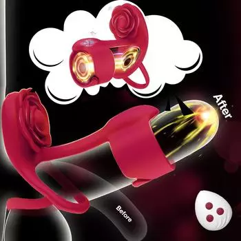 3 в 1 Силиконовое кольцо для пениса 10 вибраций, вибрационное кольцо для пениса для тренировки мужской выносливости и стимуляции женского клитора, секс-игрушки для взрослых с розой