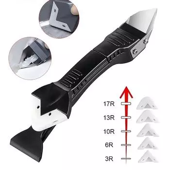 3 в 1 силиконовый инструмент для герметизации стеклянного клея угловой скребок из нержавеющей стали для удаления герметика многофункциональный шпатель для удаления клея