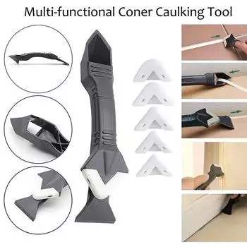 3 в 1 скребок для силикона, герметик, набор инструментов для удаления, финишер для затирки швов, набор ручных инструментов для удаления плесени с пола чёрный
