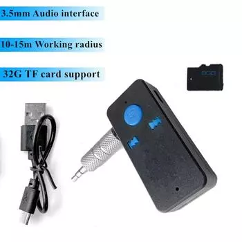 3 в 1 совместимый автомобильный комплект V4.2 приемник 3,5 мм AUX + TF кард-ридер Hands Free звонки стерео аудио приемник музыкальный адаптер