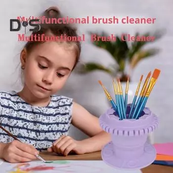 3-в-1 стакан для чистки кистей, силиконовое ведро для чистки кистей с держателем для кистей, складной инструмент для чистки кистей большой емкости для акриловой акварели розовый